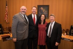 Judge Goodwin with his wife, Priscilla, Harris County Commissioner Jack Cagle and Judge Ed Emmett