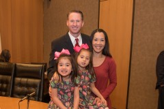 Judge Goodwin with his wife and daughters